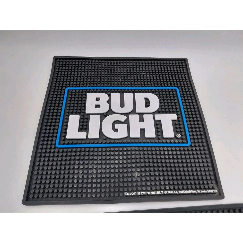 Lot of 3 Bud Light Beer Rubber Bar Spill Mats NFL